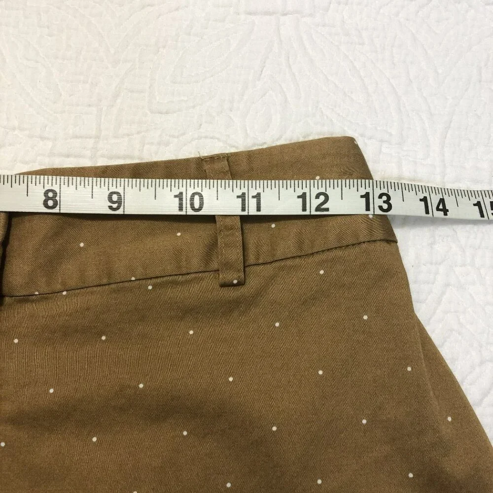 Danielle Bernstein Shorts Polka Dot High-Waisted Size 0 Brown & White Womens